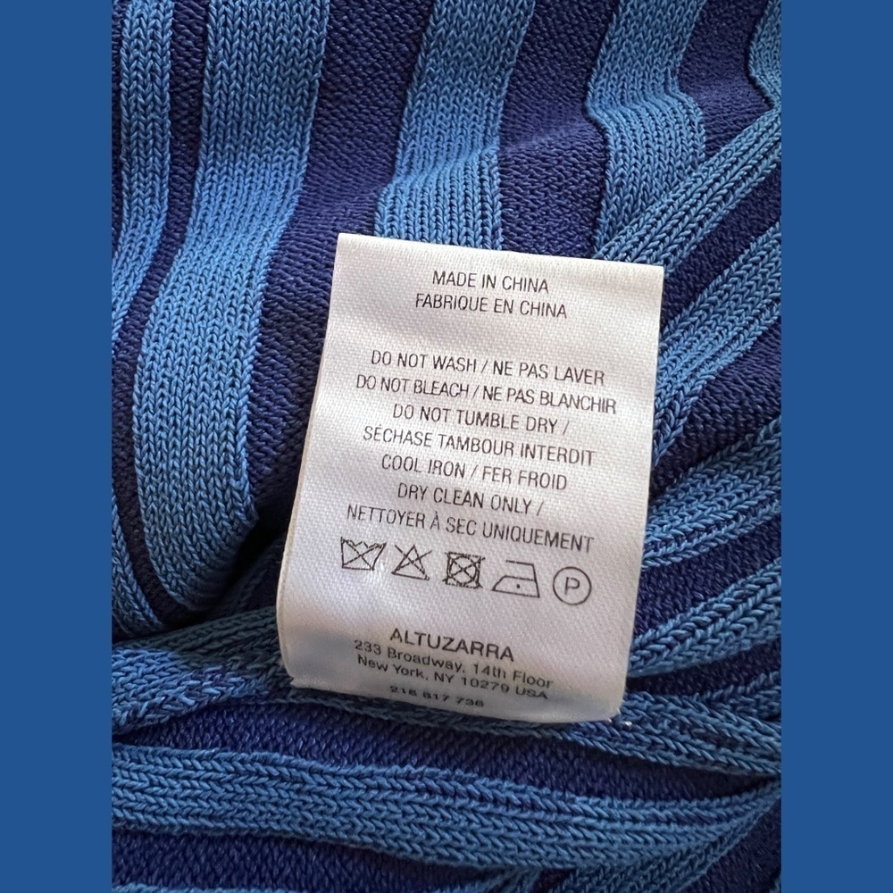 Altuzarra Blue Striped Viscose Sweater Top SMALL - Picture 7 of 7
